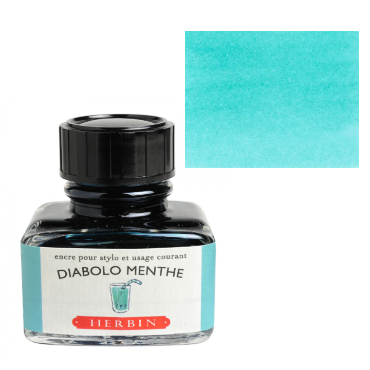 Herbin Fountain Pen Ink 30ml Bottle -40 Colors: Vert Foret (Forest Green)