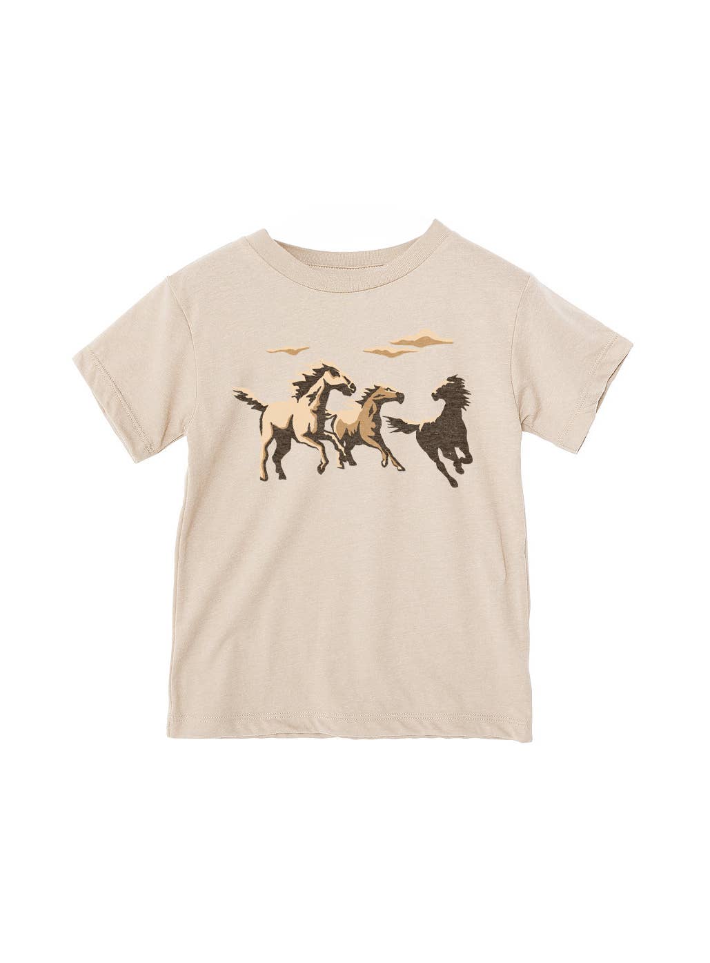 Wild Horses Western Kids Tee: Heather Dust