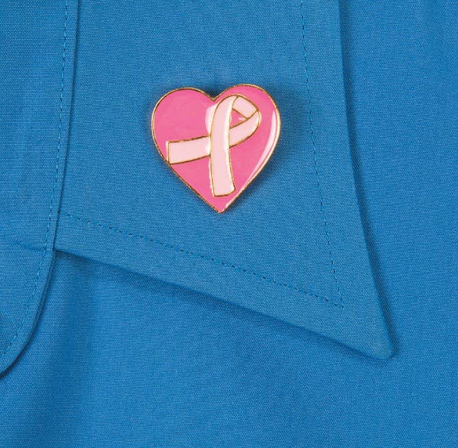 Breast Cancer Awareness - Pink Ribbon Heart Lapel Pin
