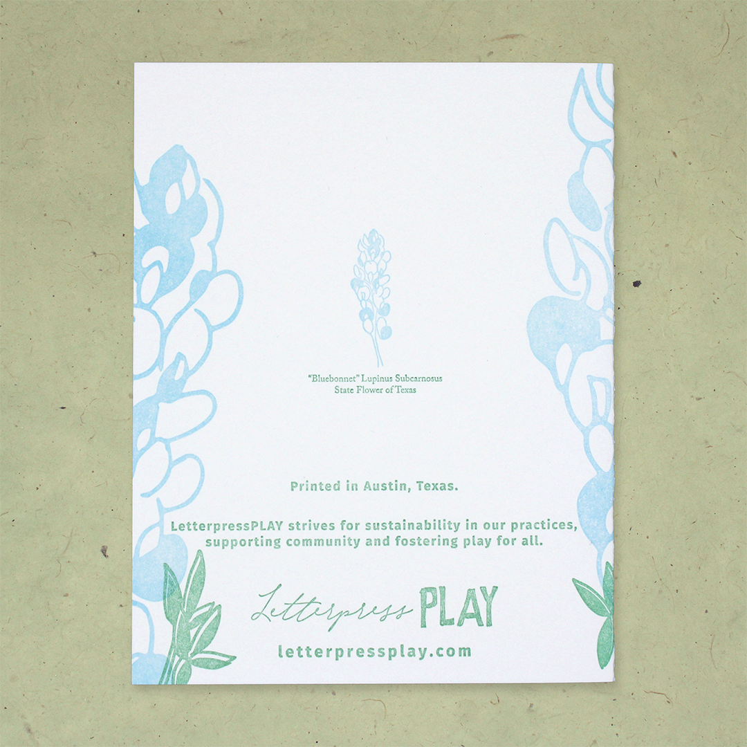 "Blue"-tiful Letterpress Birthday Card