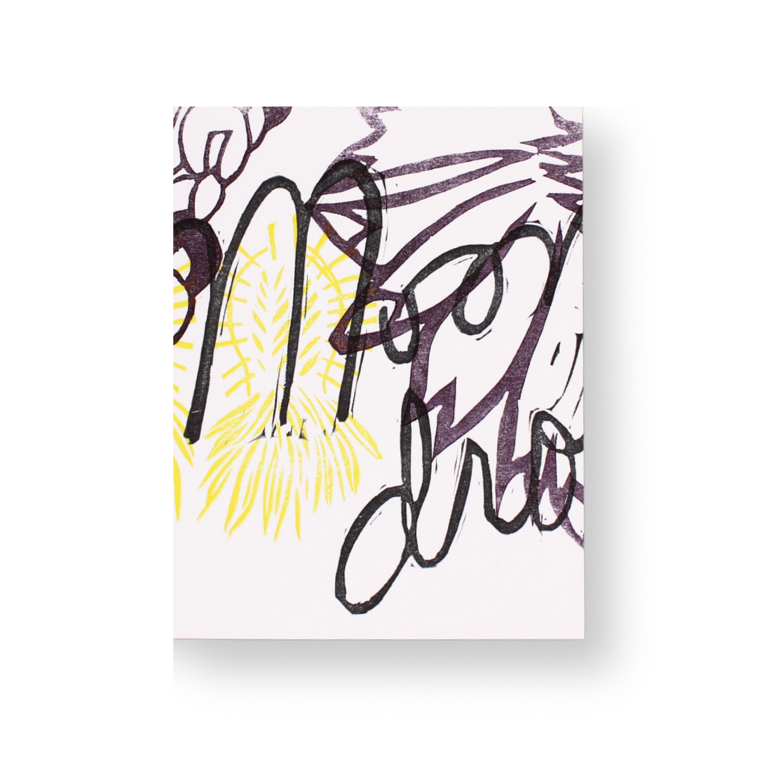Block-Printed Greeting Card - Moondrop