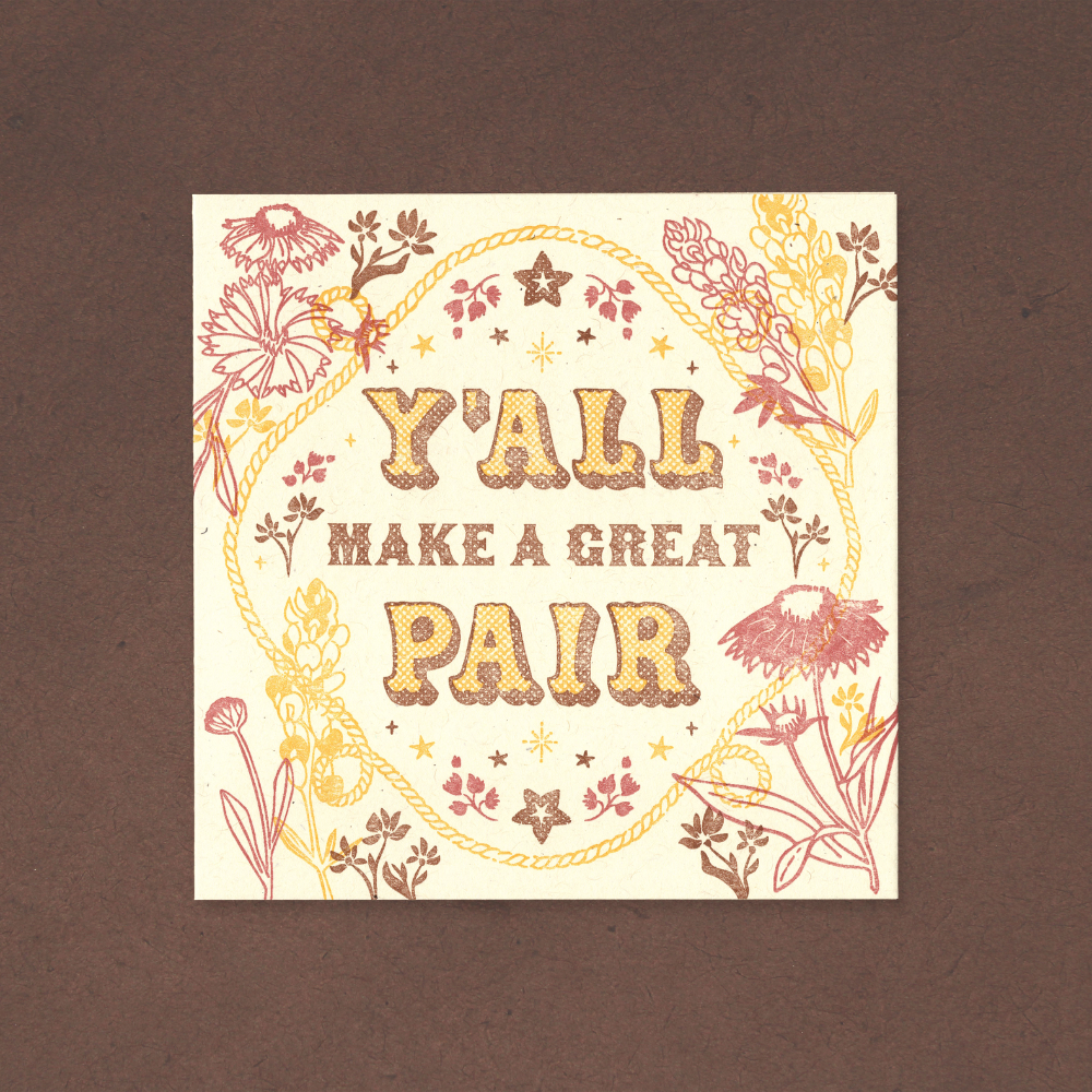 A Great Pair Letterpress Card