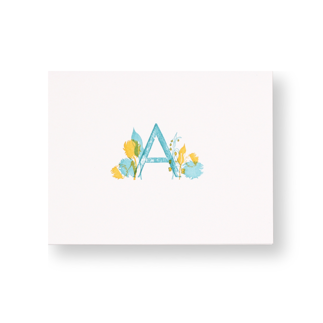 Floral Initial Card - Lantern