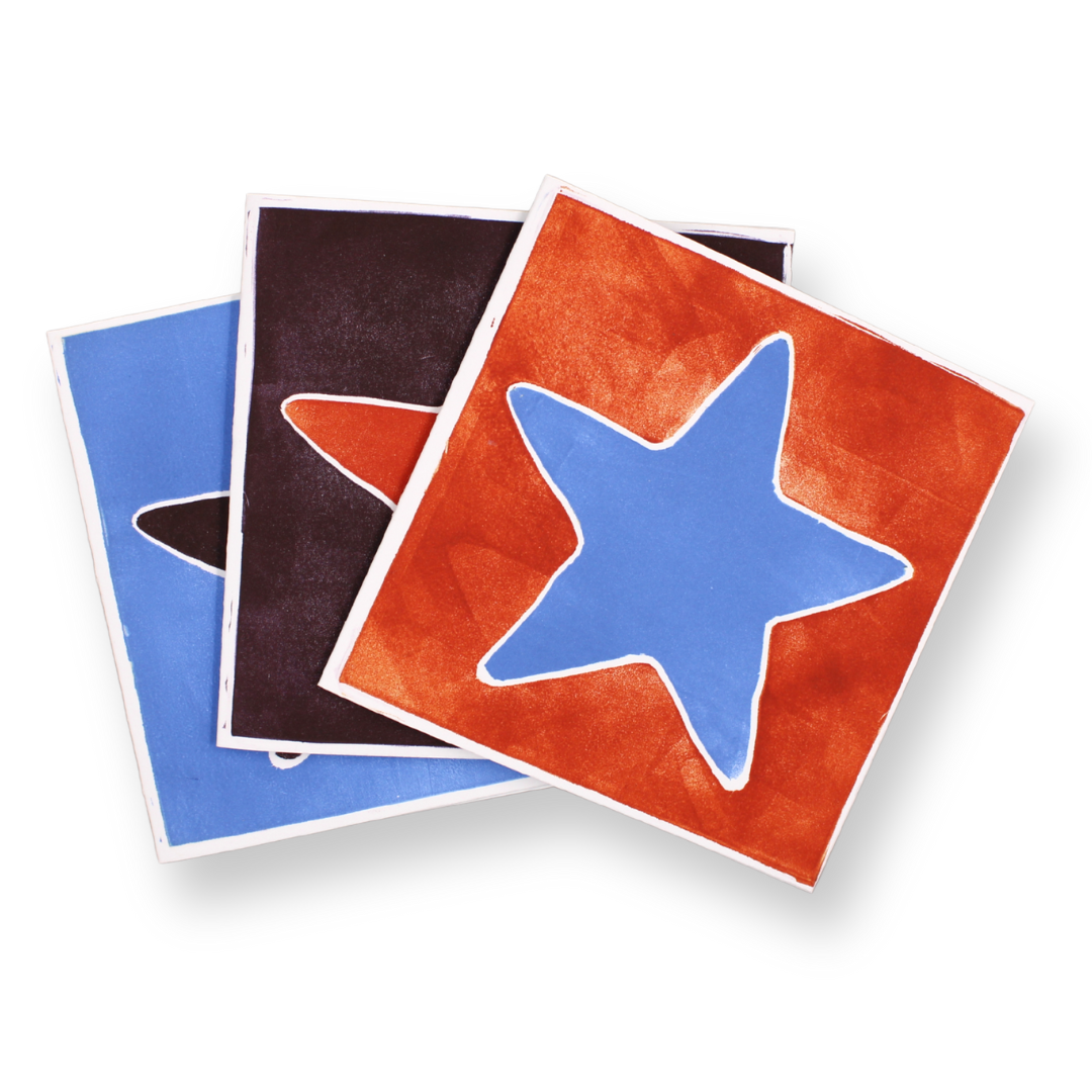 Block-Printed Star Cards (Pack of 3)