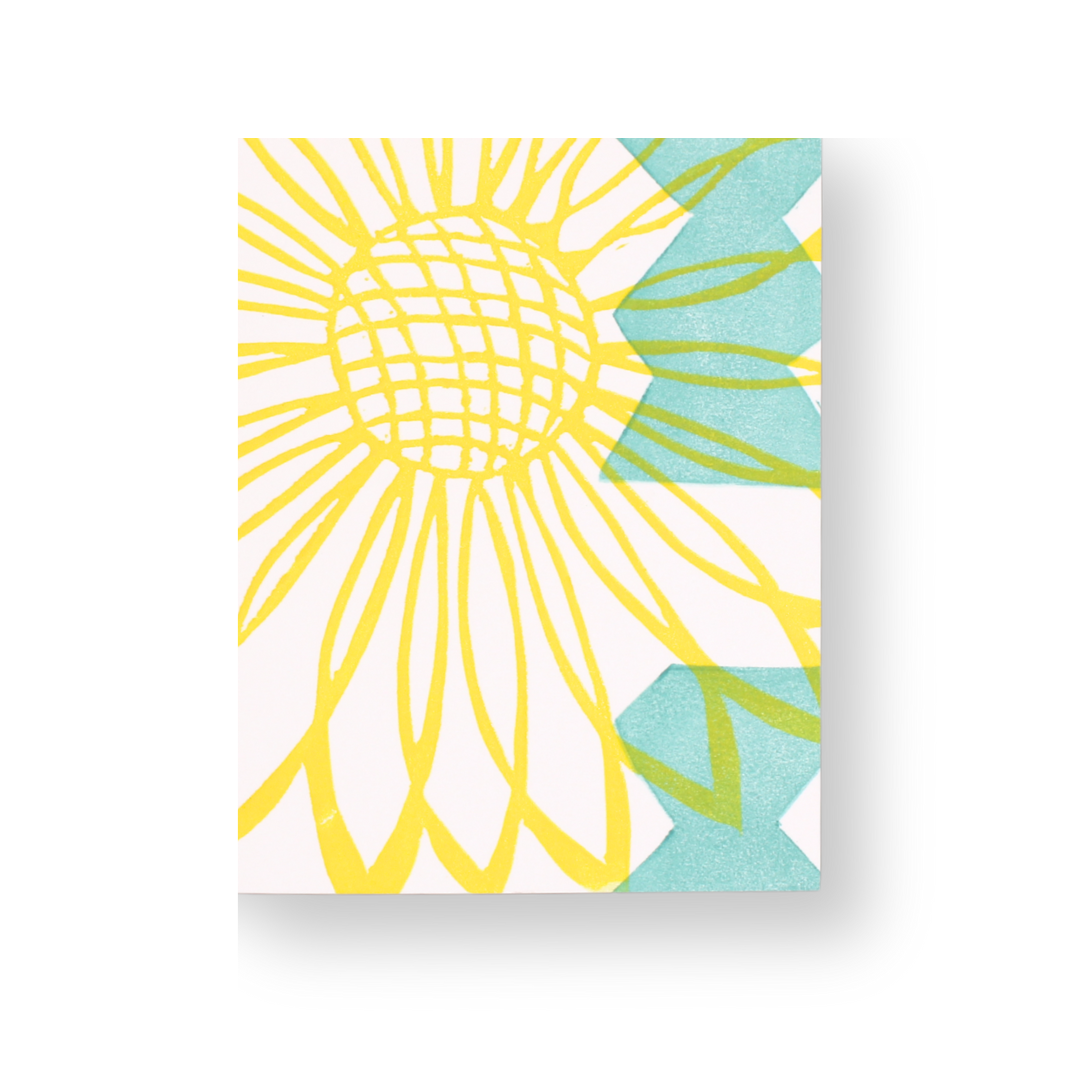 Block-Printed Greeting Card - Sunflower