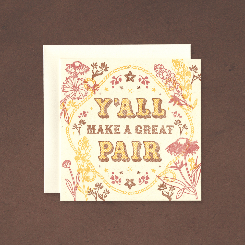 A Great Pair Letterpress Card