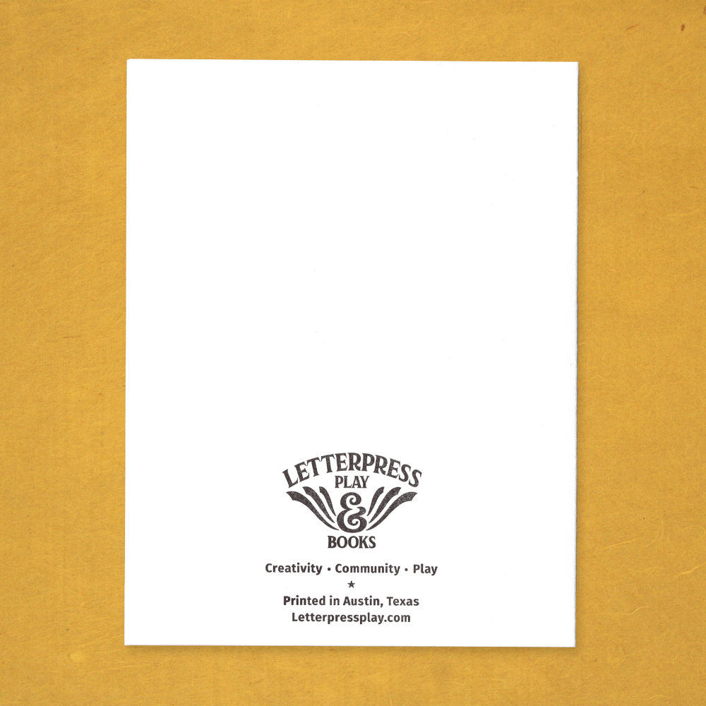Folk Art Letterpress Baby Card