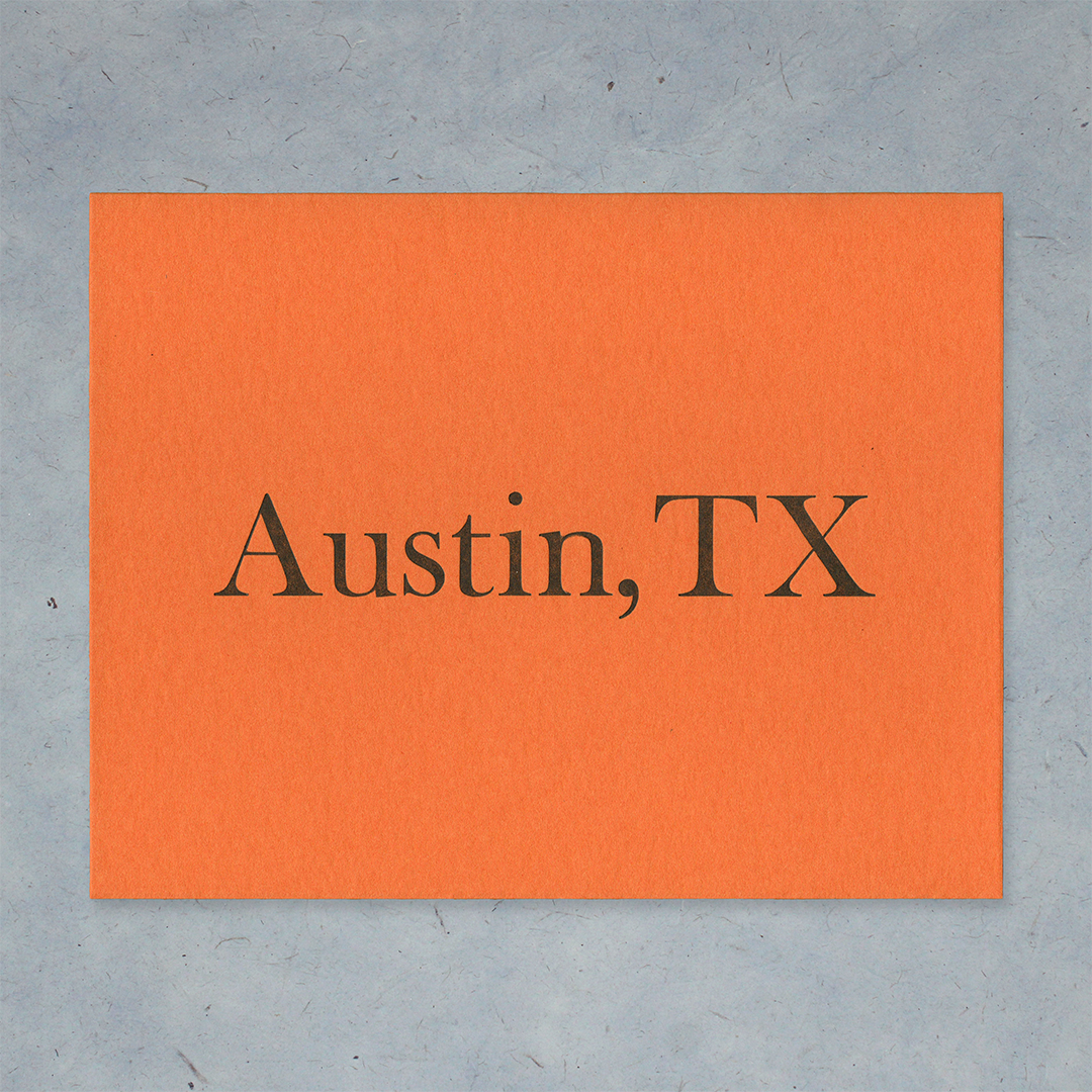 Austin, Texas Letterpress Card