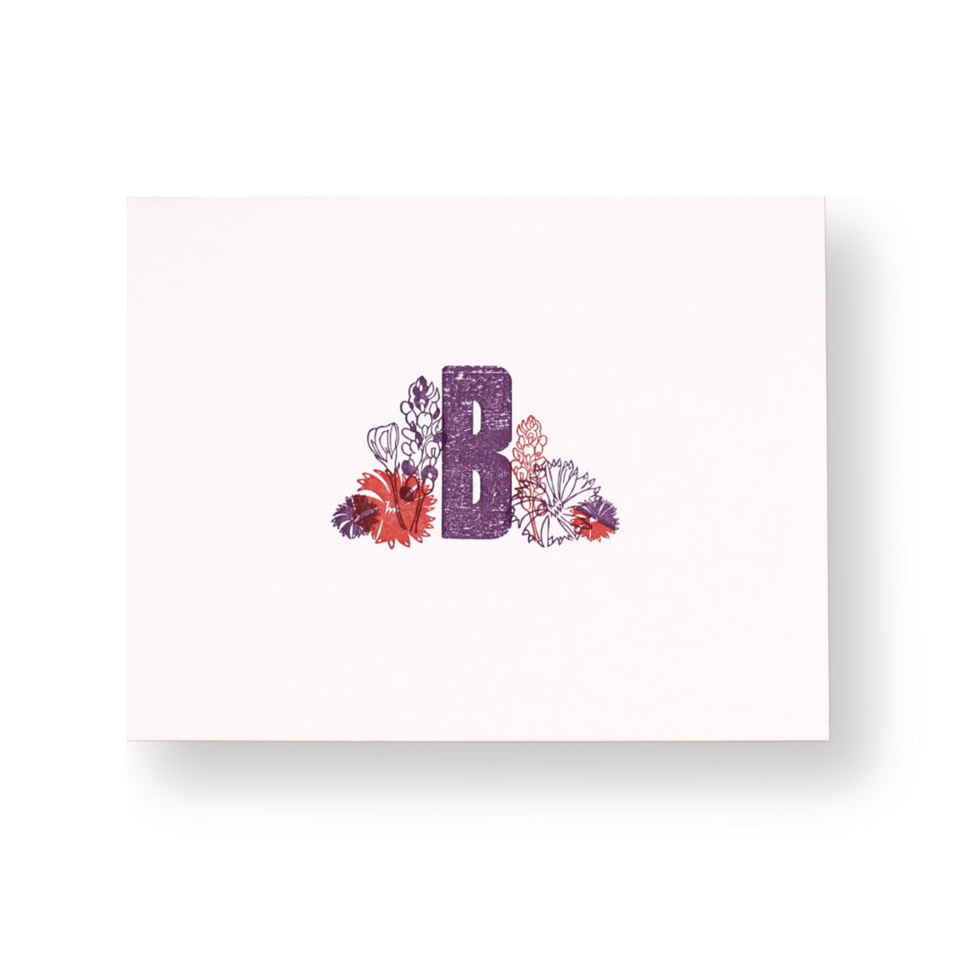 Floral Initial Card - Wildflower