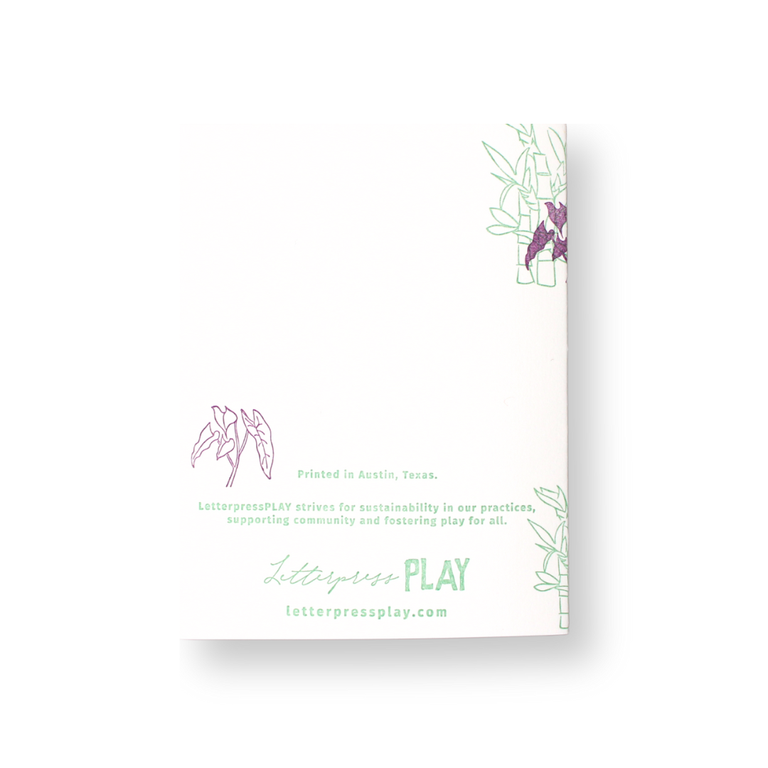 Vertical Floral Greeting Card - Bamboo