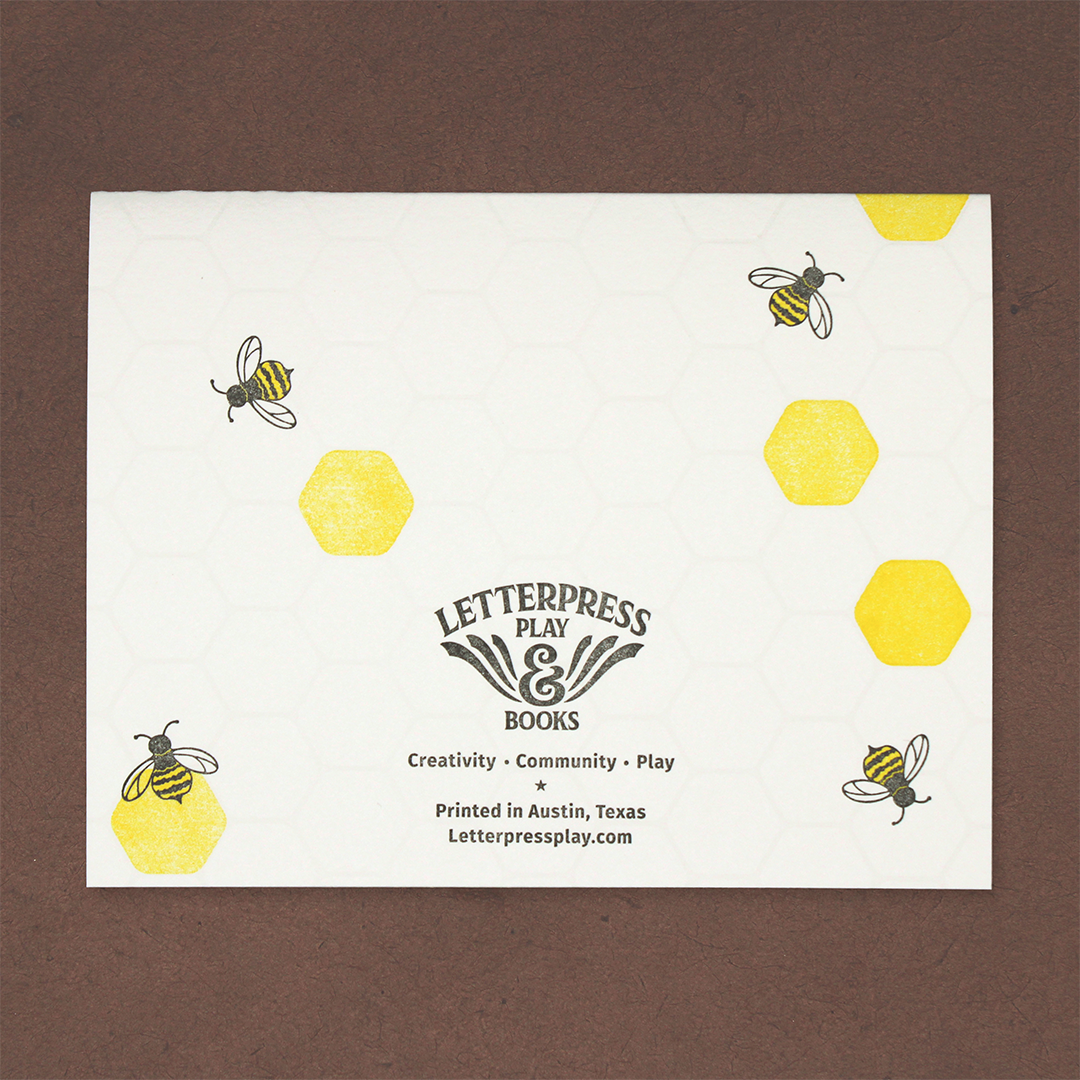 Bee Sympathy Letterpress Card