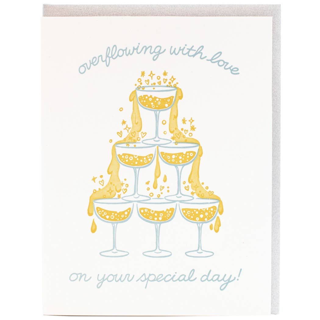 Champagne Tower Wedding Card
