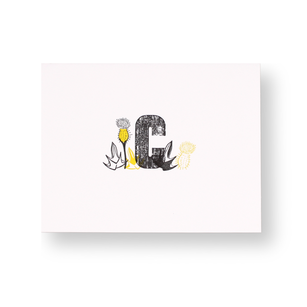 Floral Initial Card - Moondrop