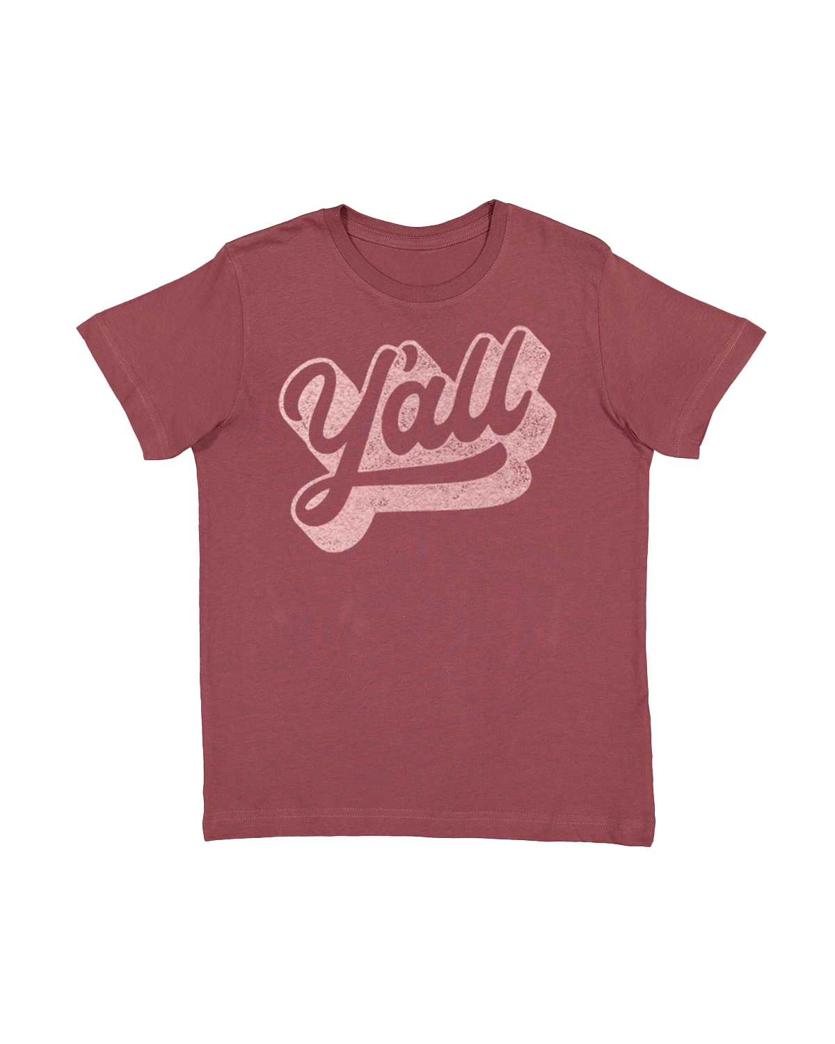 Y'all Western Kids Tee: Vintage Burgundy