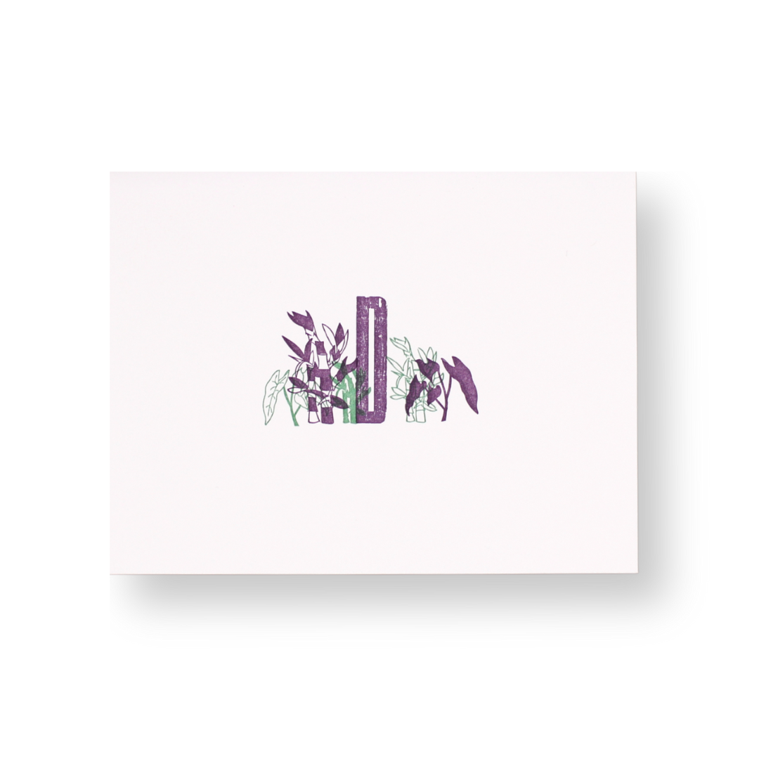 Floral Initial Card - Bamboo