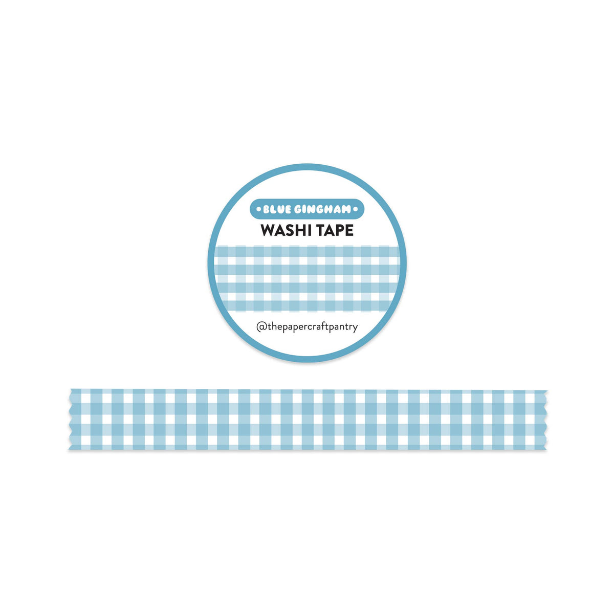 Blue Gingham Washi Tape - 15mm