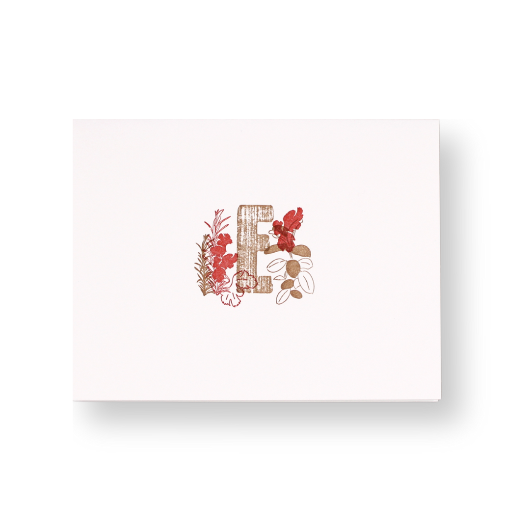 Floral Initial Card - Herbs
