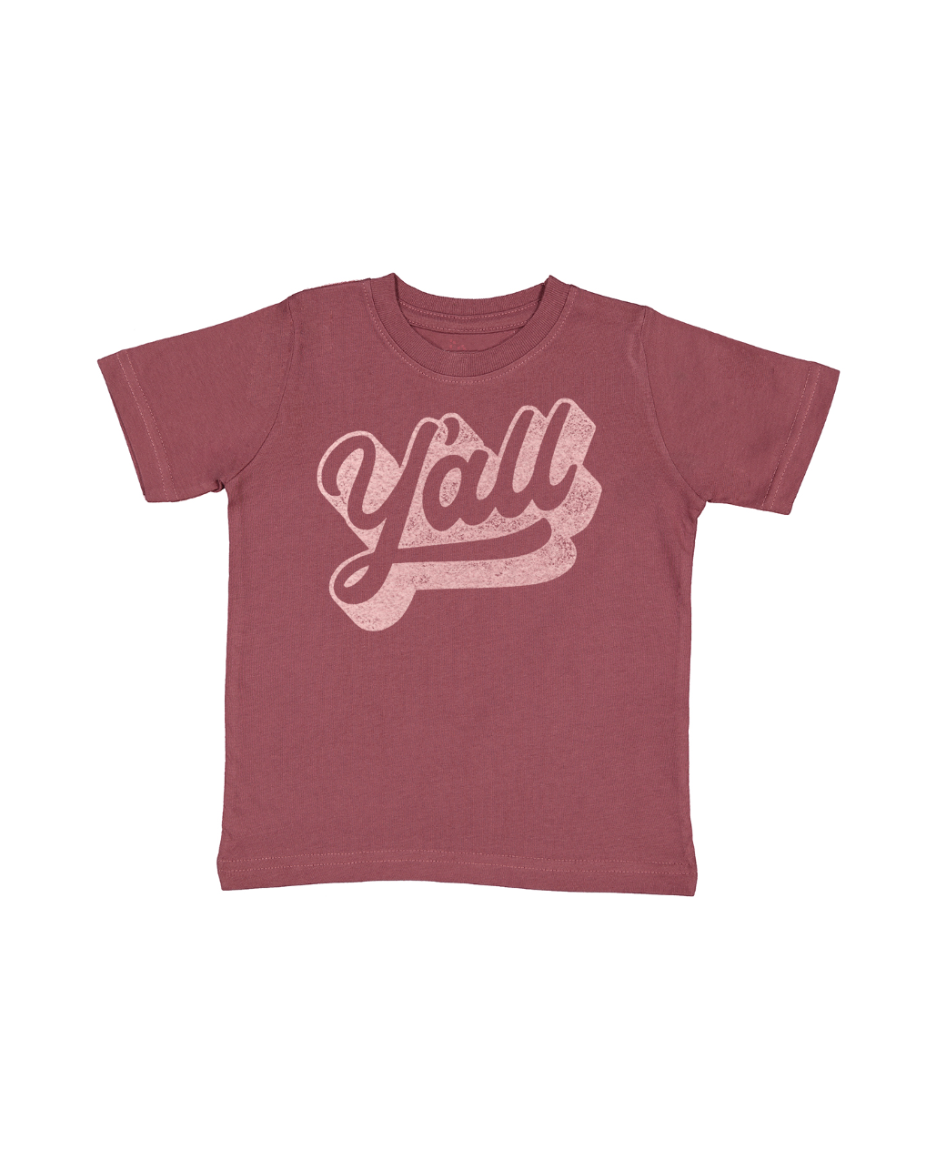 Y'all Western Kids Tee: Vintage Burgundy