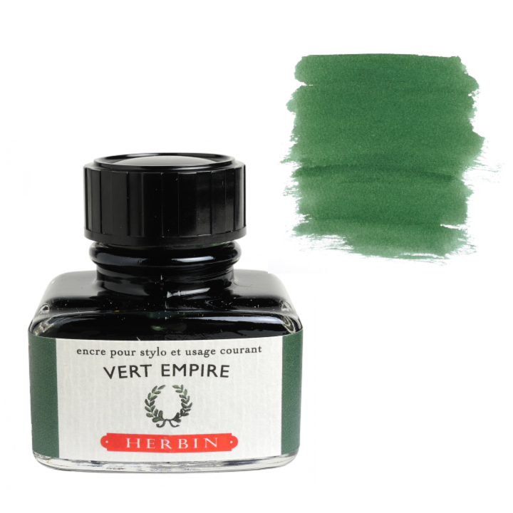 Herbin Fountain Pen Ink 30ml Bottle -40 Colors: Vert Foret (Forest Green)