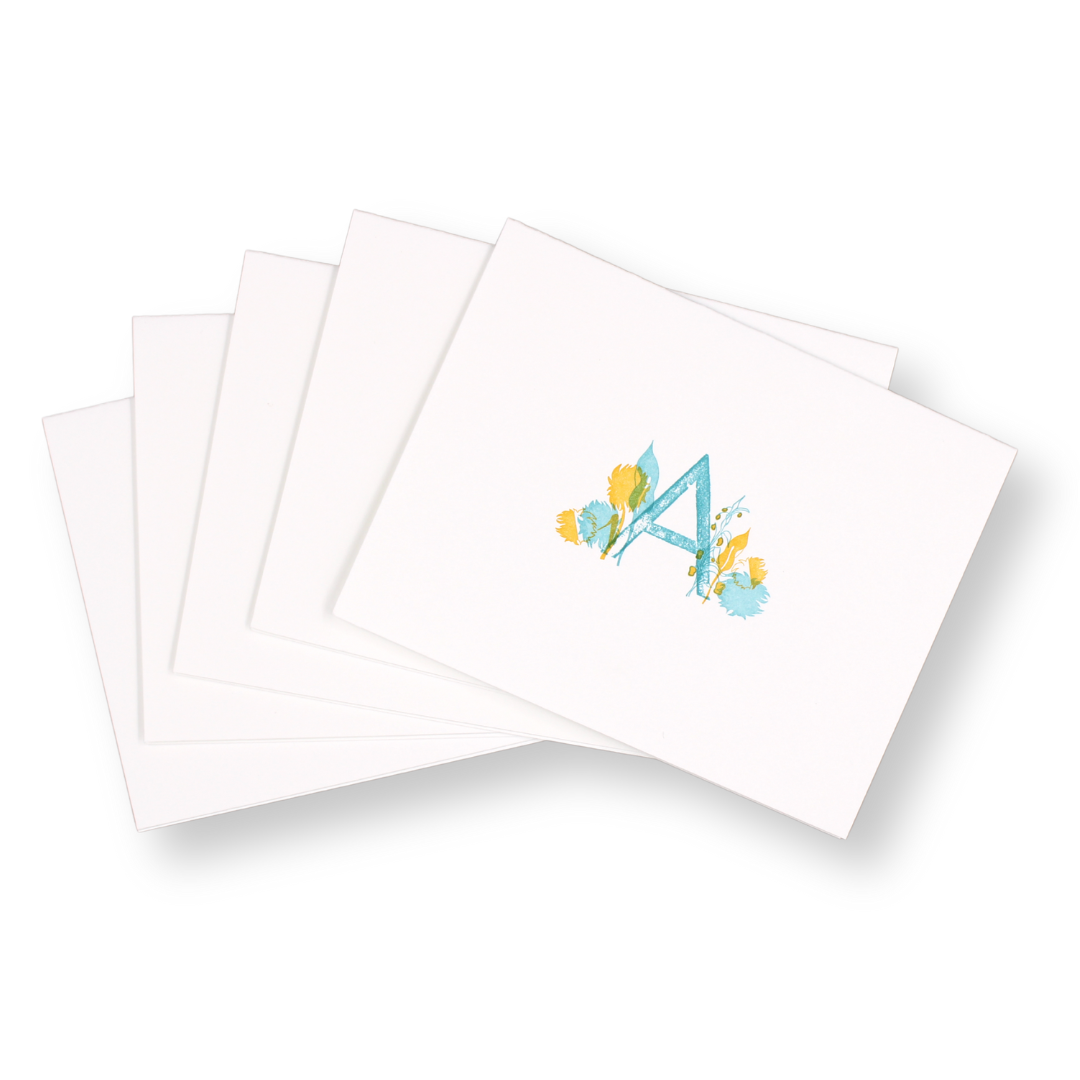 Floral Initial Card - Lantern (Pack of 5)