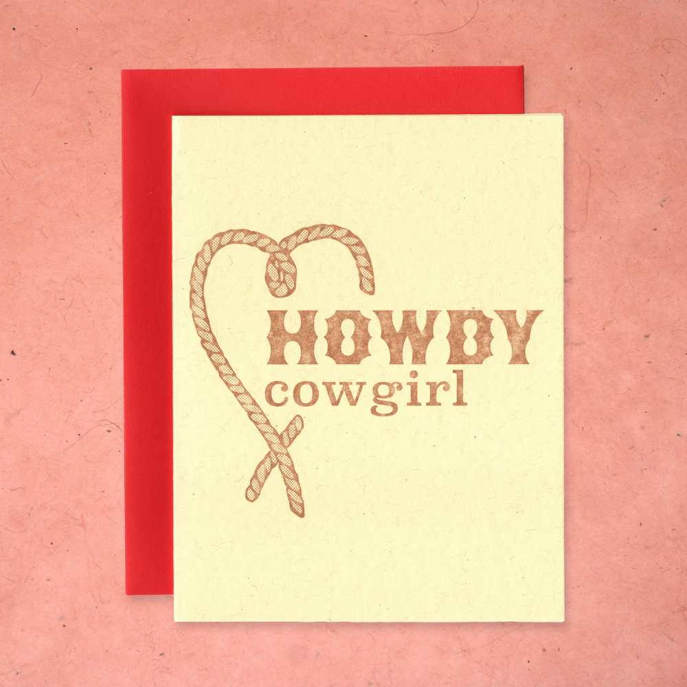 Howdy Cowgirl Letterpress Card