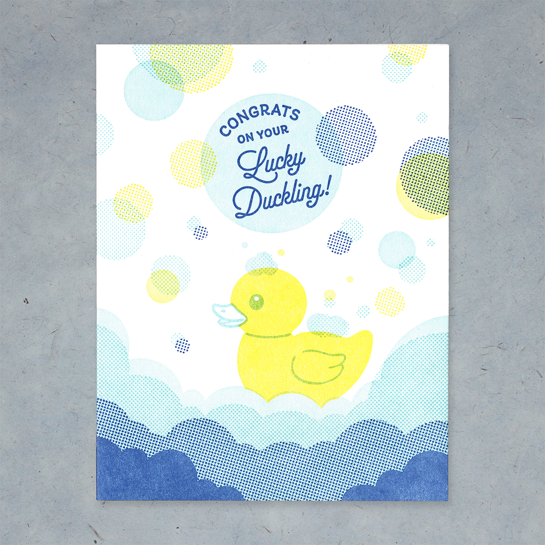 Lucky Duckling Letterpress Card