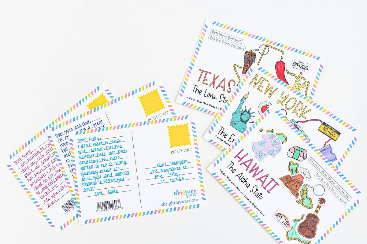 Color Your Own Texas State Postcard
