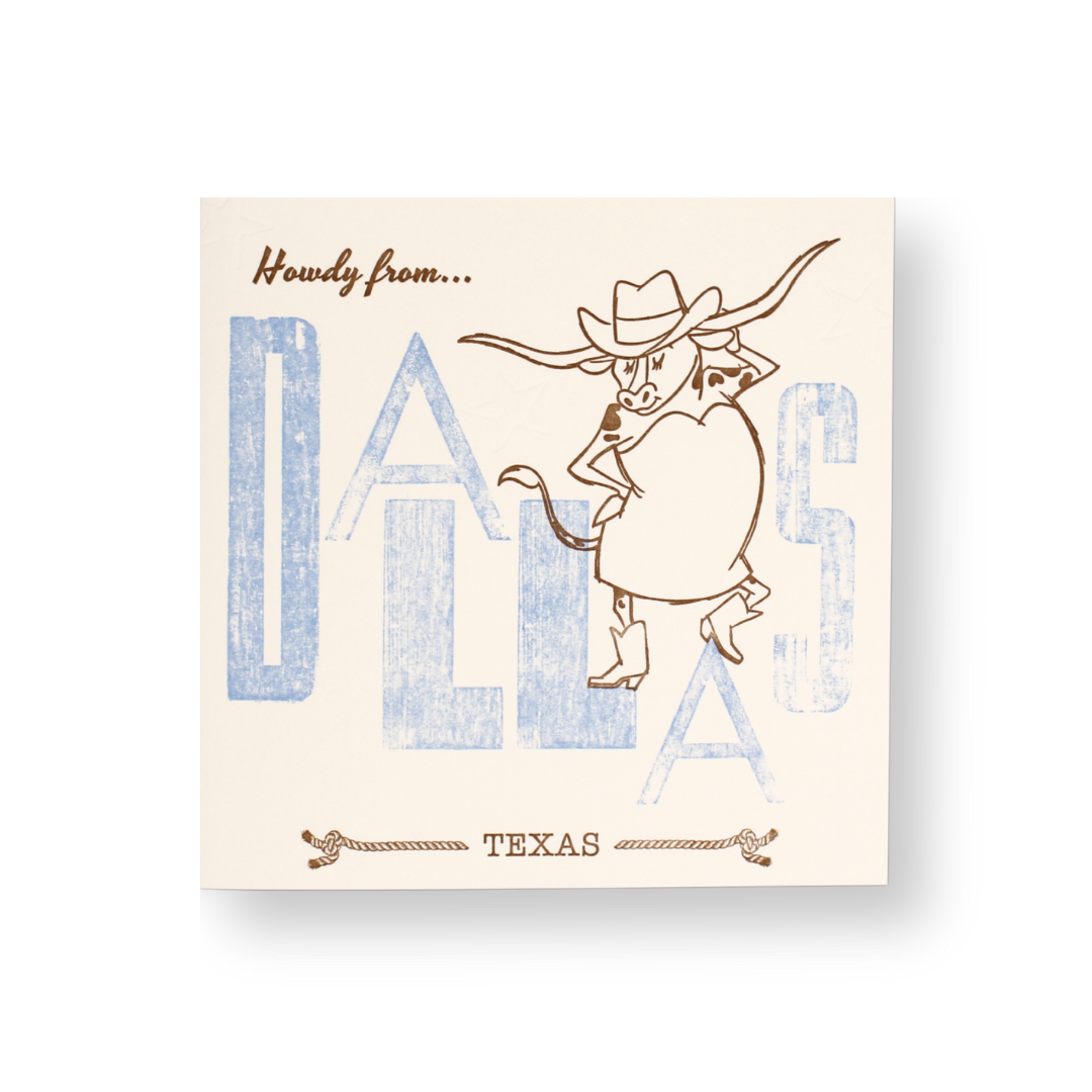 Dallas City Letterpress Card
