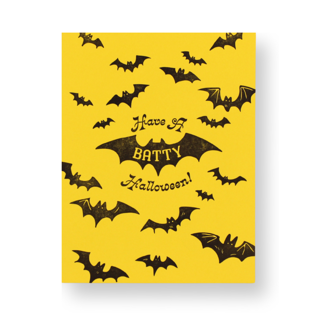 Bat Halloween Letterpress Card