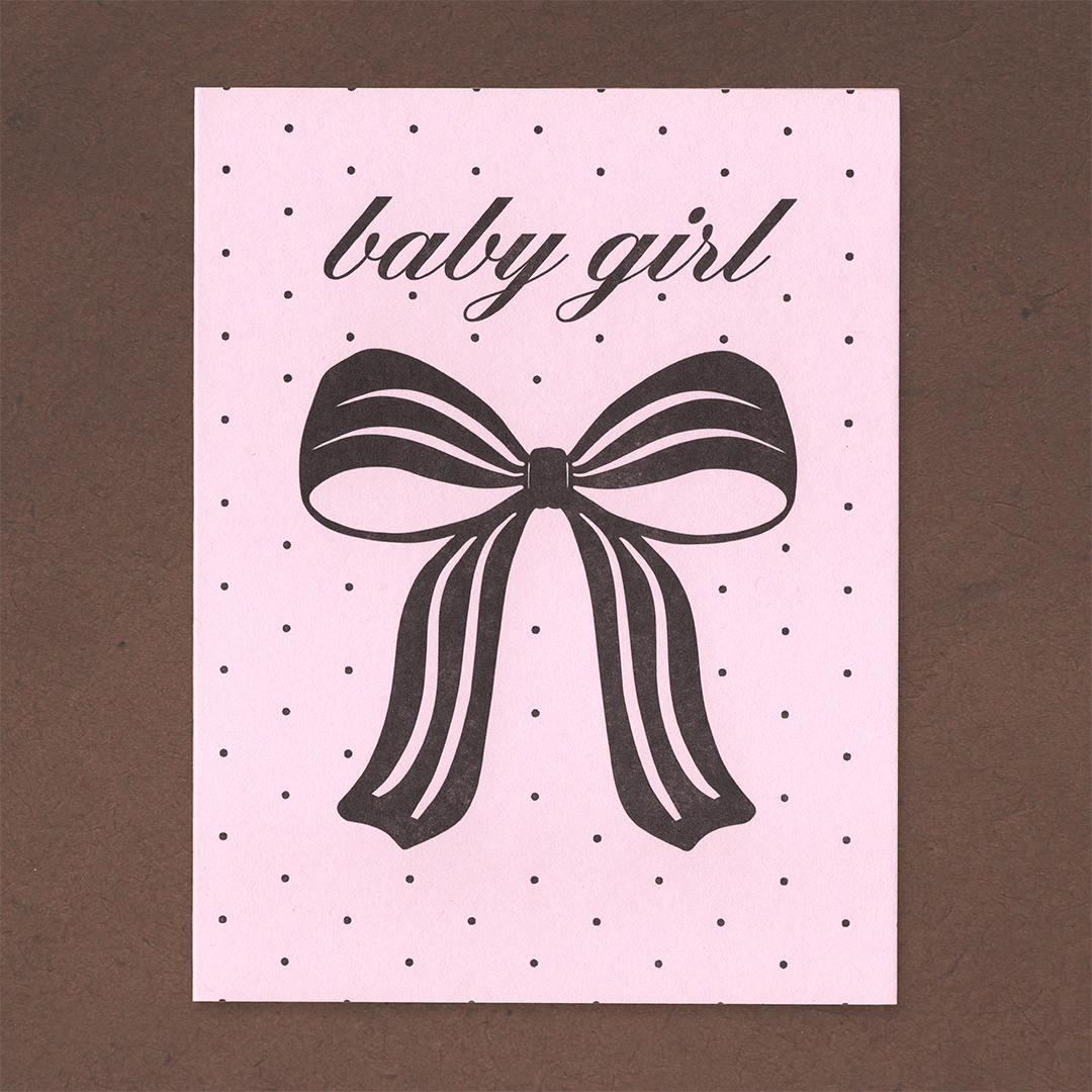 Baby Girl Letterpress Card