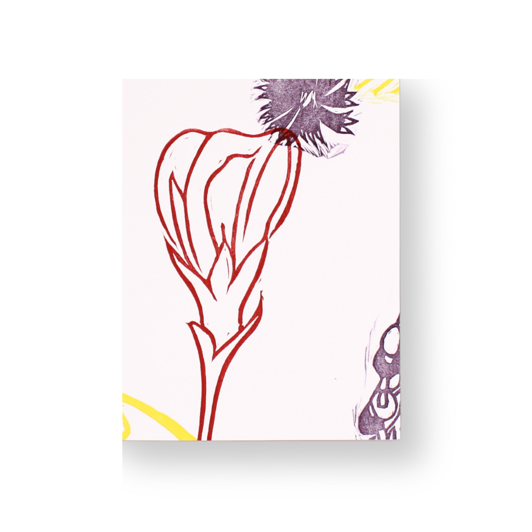 Block-Printed Greeting Card - Wildflower