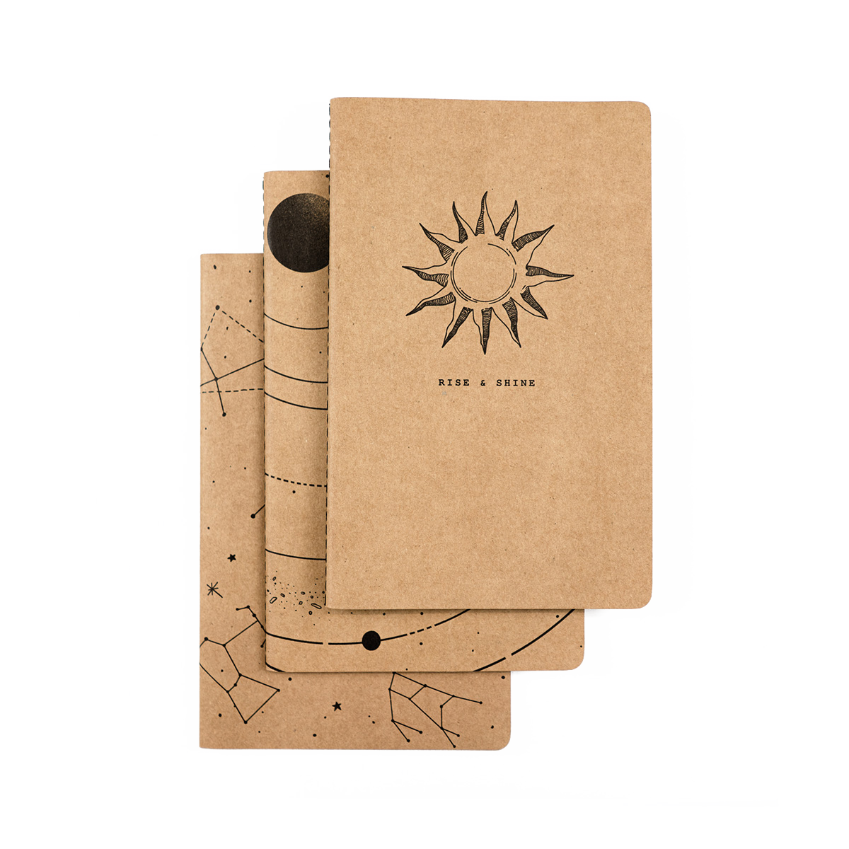 Assorted Science & Astronomy Lined Notebook 3-pack
