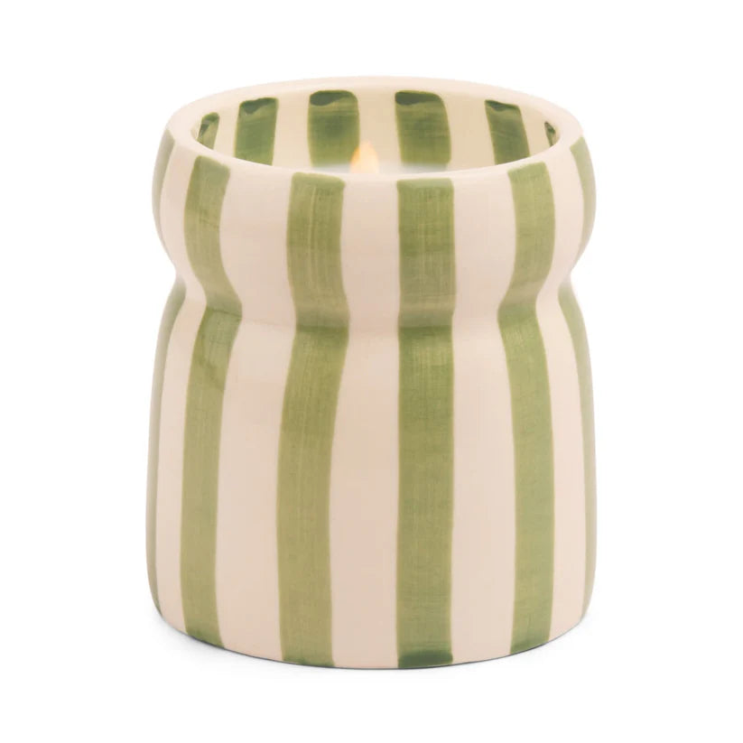 Cabana Sage Striped Candle
