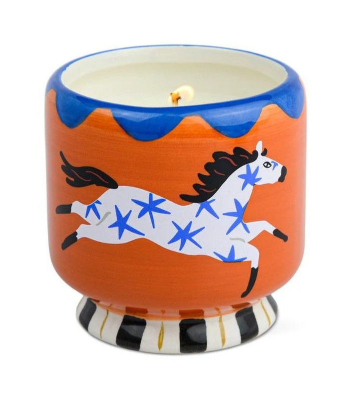 A Dopo 8 oz Hand painted "Horse" candle