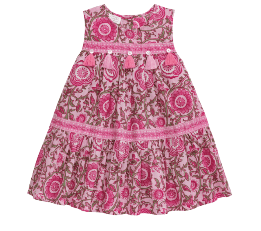 Pink Floral Tier Dress