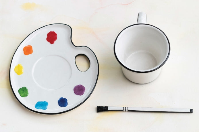 Ceramic Paint Palette Saucer Set, 3 Piece Set
