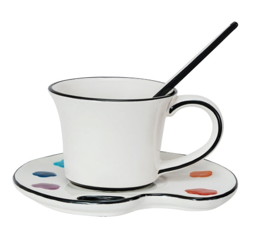 Ceramic Paint Palette Saucer Set, 3 Piece Set