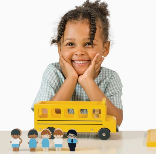 Wooden Little Friends School Bus – Toddler Bus Toy