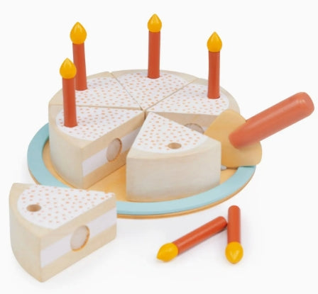 Wooden Party Cake Toy – Birthday Pretend Play Set