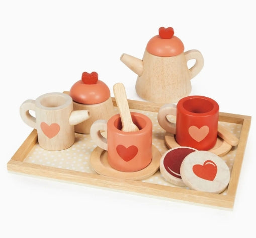 Wooden Tea Time Tray Set – Pretend Tea Party Toy