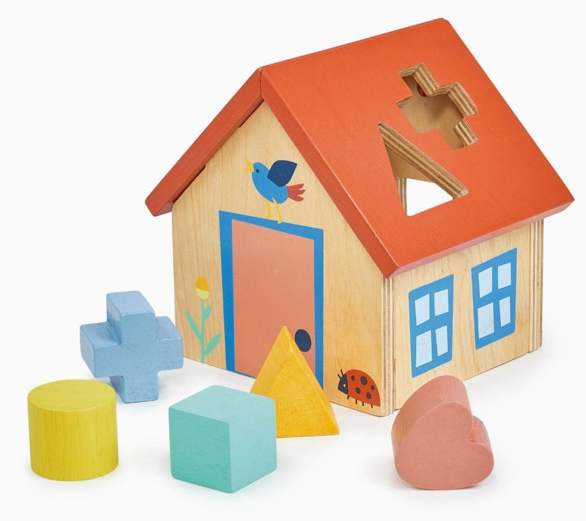 Wooden Shape Sorter House – Toddler Sorting Toy