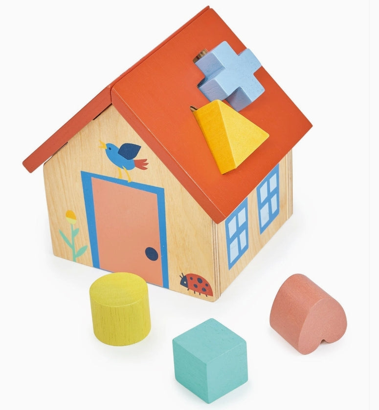 Wooden Shape Sorter House – Toddler Sorting Toy
