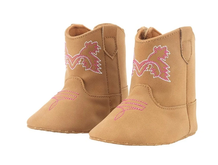 Cowboy Baby Boots Tan/Pink