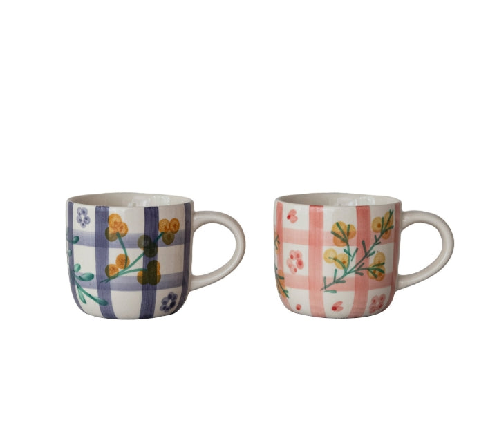 12 oz. Hand-Painted Stoneware Mug, 2 Styles (Each One Will Vary)