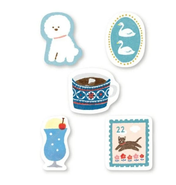 Furukawashiko Washi Flake Stickers – Blue