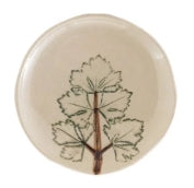 Hand-Painted Botanical Stoneware Dish, 4 styles (Each One Will Vary)