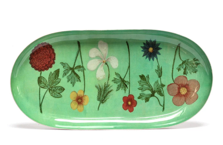 Festival of Flowers Oval Enamel Tray