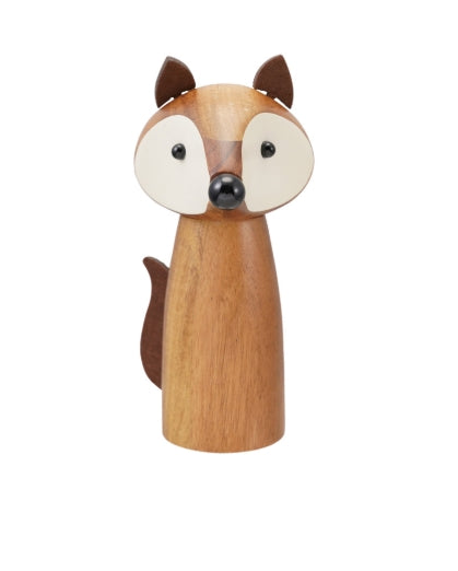 Fox Shaped Salt/Pepper Mill with Faux Leather Ears & Tail