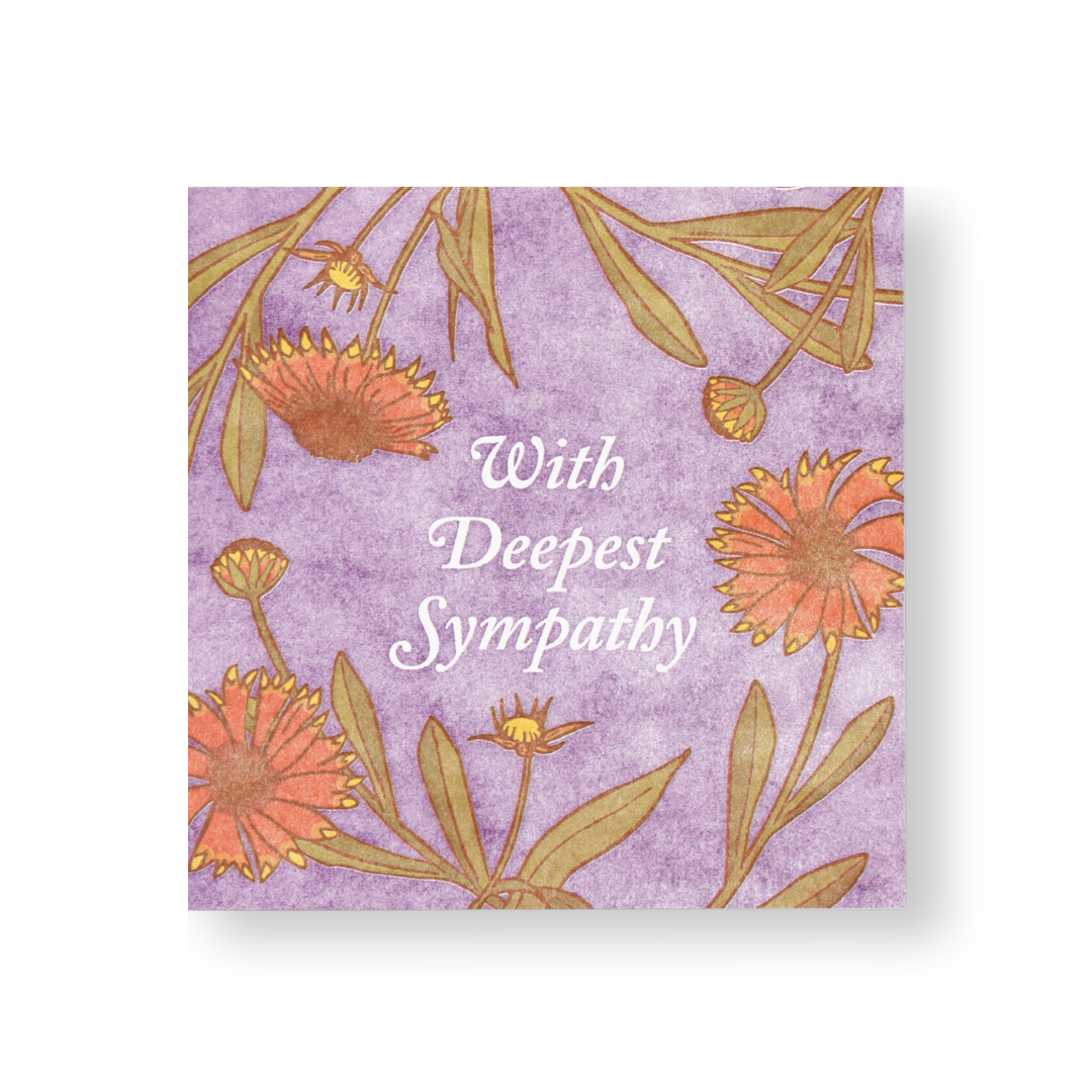 Floral Sympathy Letterpress Card