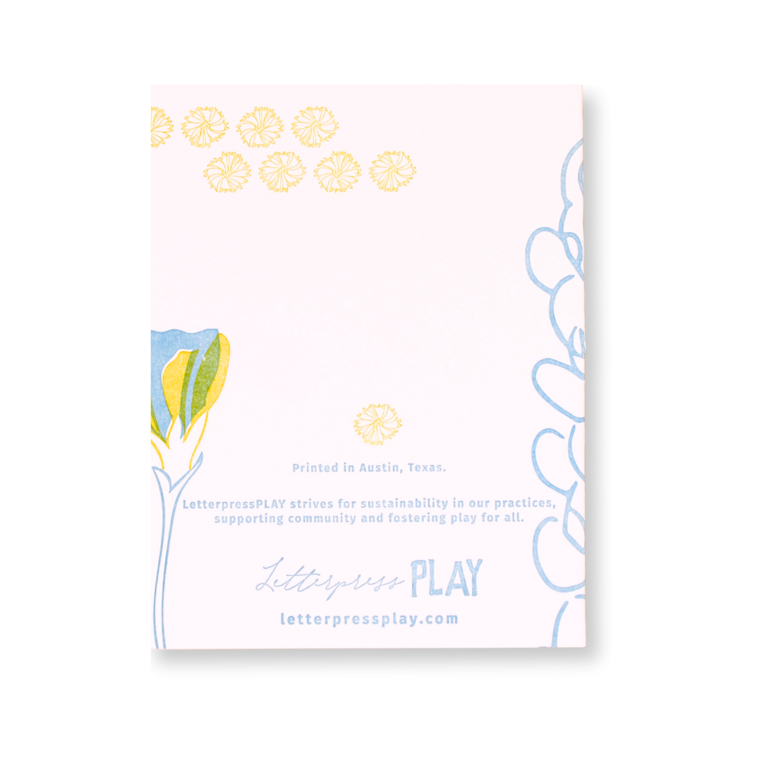 Bluebonnets Letterpress Birthday Card